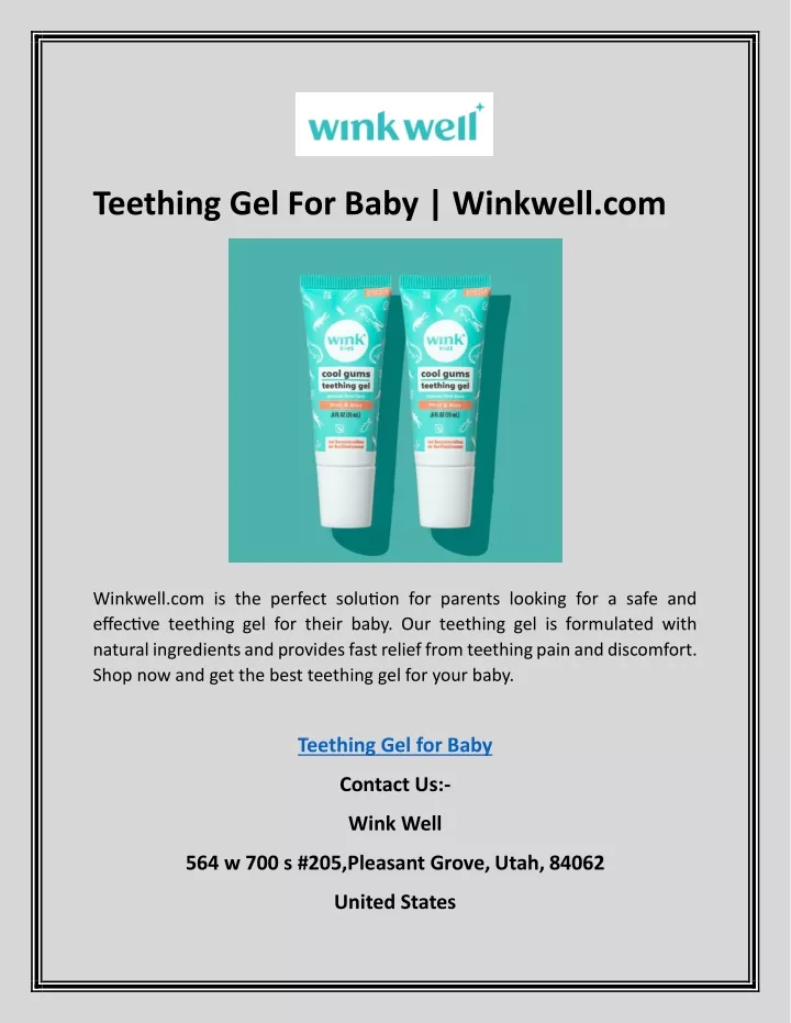 teething gel for baby winkwell com