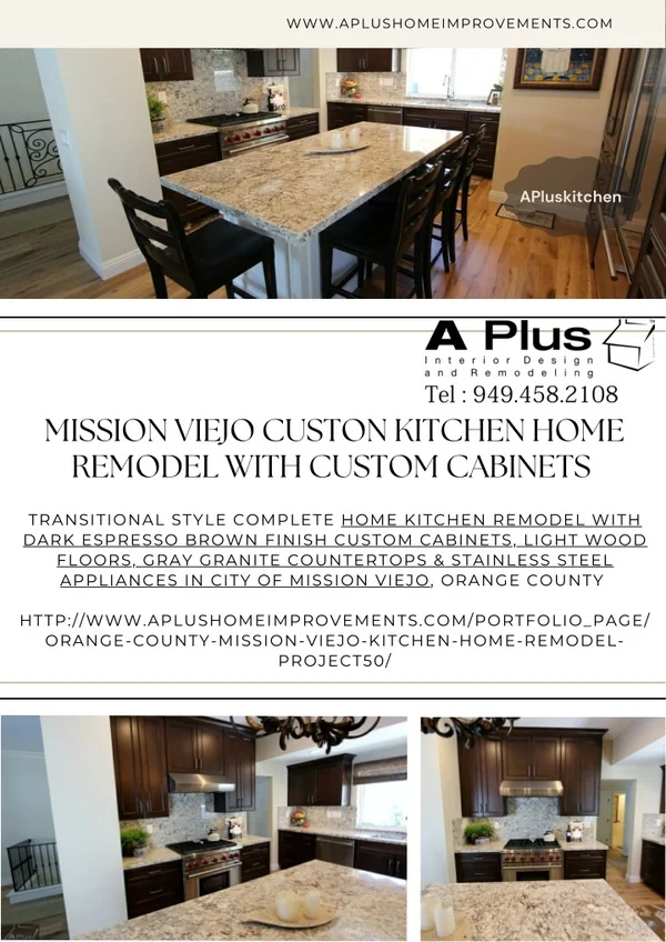 Mission Viejo custon kitchen Home Remodel with custom cabinets