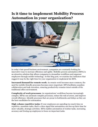 Is it time to implement Mobility Process Automation in your organization