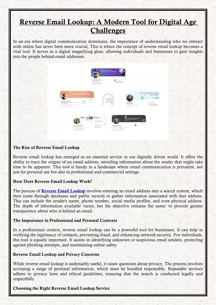 reverse email lookup a modern tool for digital