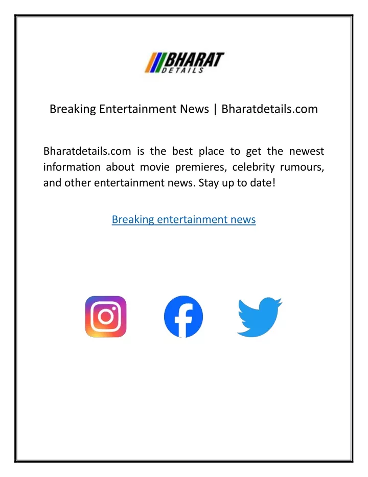 breaking entertainment news bharatdetails com