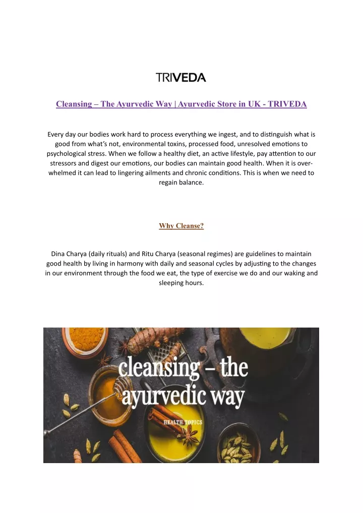 cleansing the ayurvedic way ayurvedic store