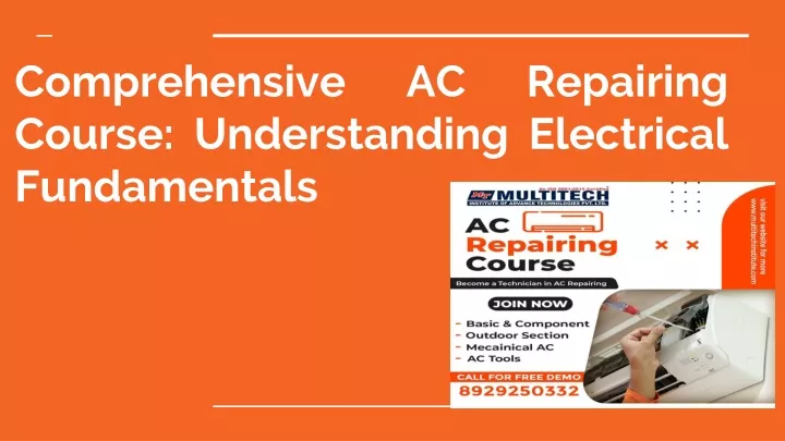 comprehensive ac repairing course understanding electrical fundamentals