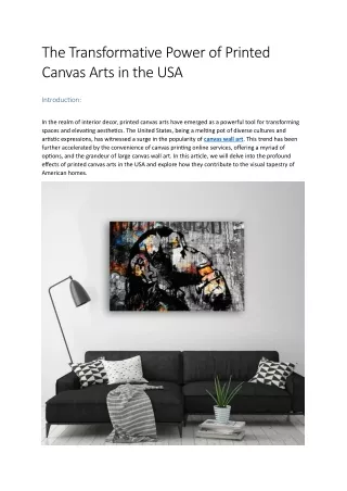 The Transformative Power of Printed Canvas Arts in the USA (1)