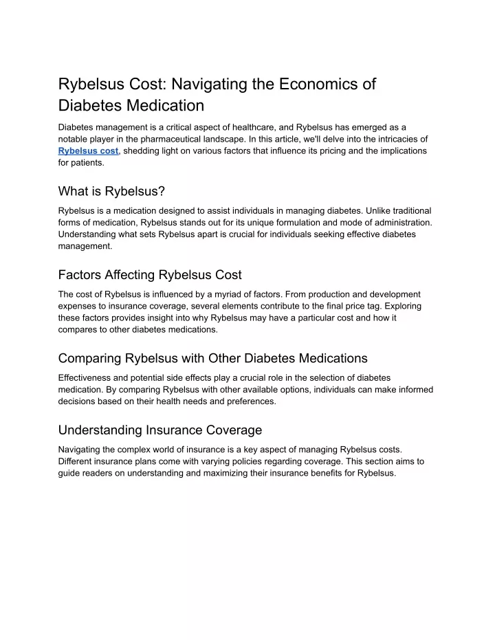rybelsus cost navigating the economics