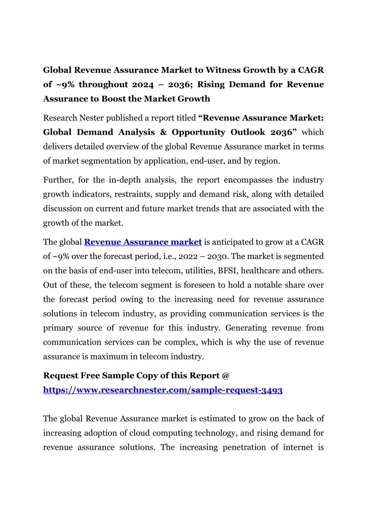 global revenue assurance market to witness growth