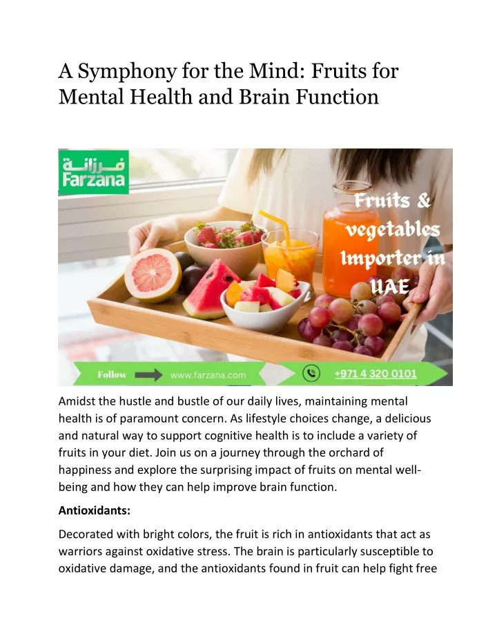 a symphony for the mind fruits for mental health