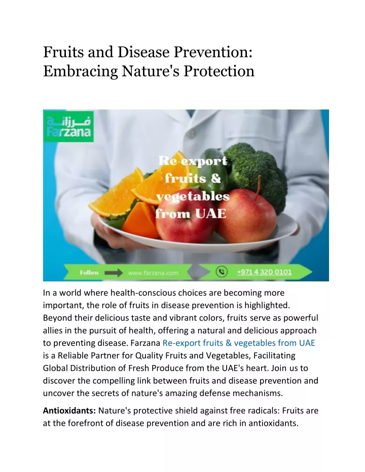 fruits and disease prevention embracing nature