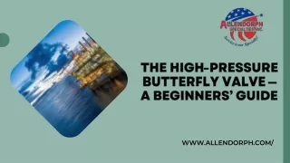 the high pressure butterfly valve a beginners
