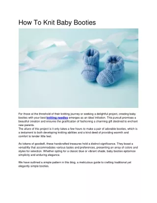 How To Knit Baby Booties