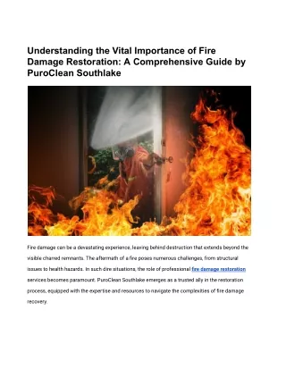 Understanding the Vital Importance of Fire Damage Restoration_ A Comprehensive Guide by PuroClean Southlake