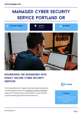 Managed Cyber Security Service in Portland, Oregon