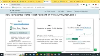 How To Make the Traffic Ticket Payment on www.NJMCDirect.com