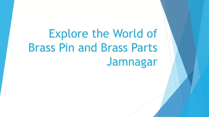 explore the world of brass pin and brass parts