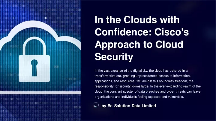 in the clouds with confidence cisco s approach