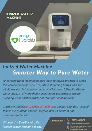 Ionized Water Machine Smarter Way to Pure Water