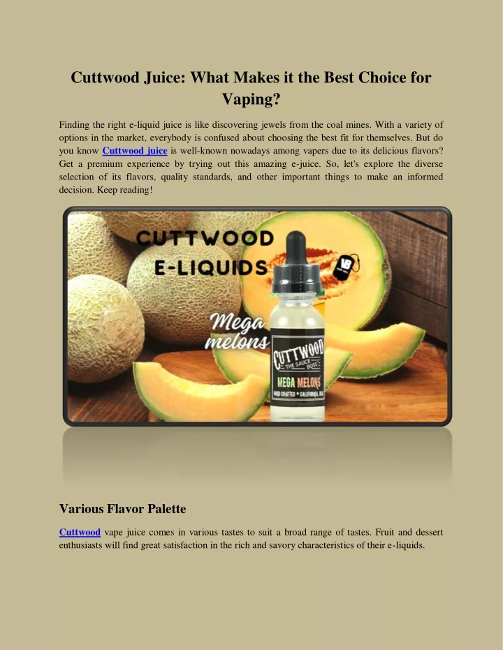 cuttwood juice what makes it the best choice