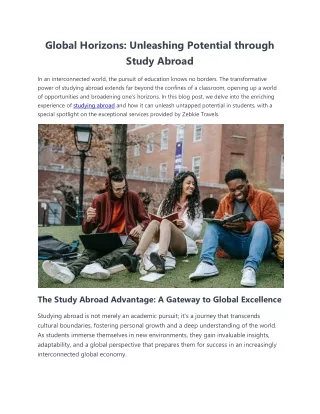 Global Horizons Unleashing Potential through Study Abroad