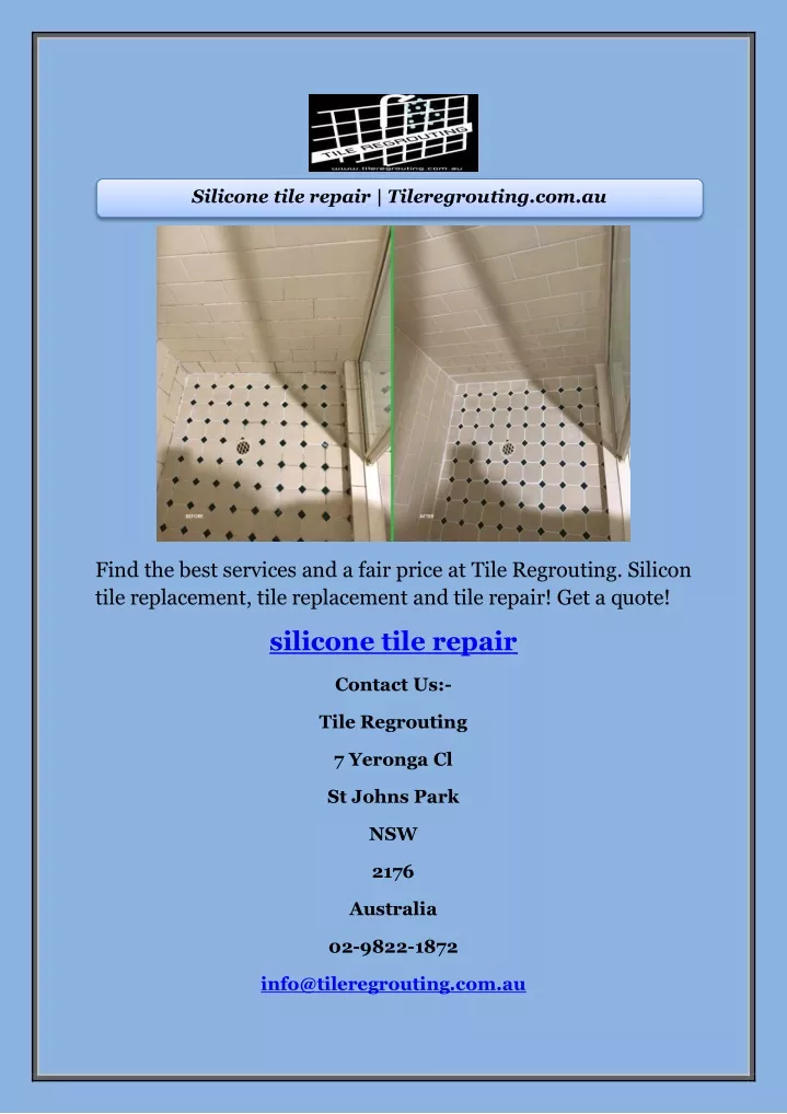 silicone tile repair tileregrouting com au