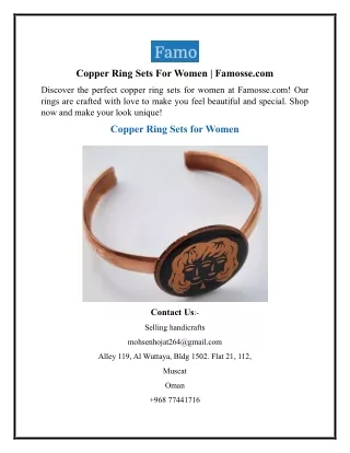 Copper Ring Sets For Women  Famosse.com