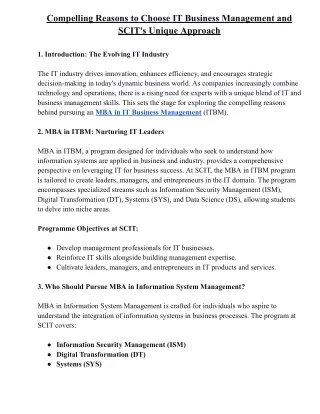 compelling reasons to choose it business