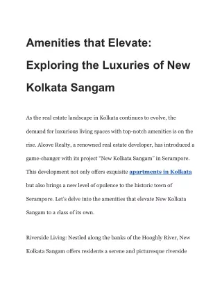 Amenities that Elevate_ Exploring the Luxuries of New Kolkata Sangam