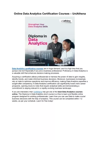 online data analytics certification courses