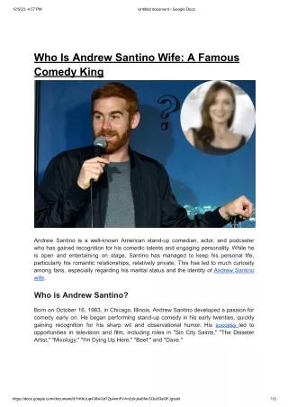 Who Is Andrew Santino Wife-A Famous Comedy King