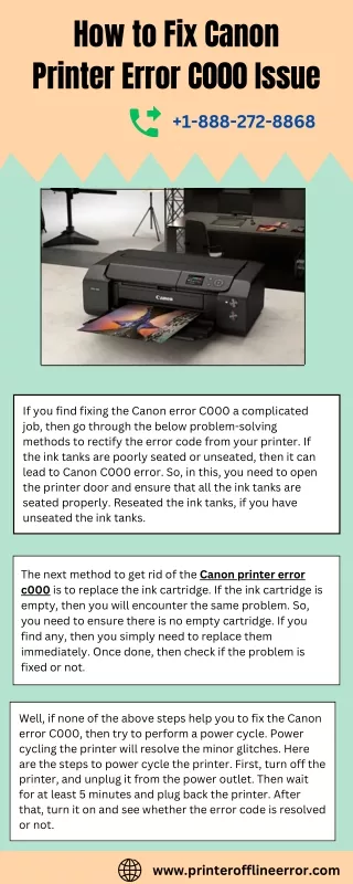 How to Fix Canon Printer Error C000 Issue | Solved