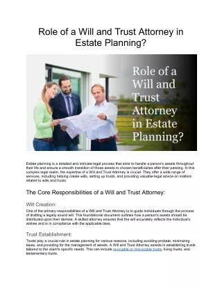 What is the Role of a Will and Trust Attorney in Estate Planning_