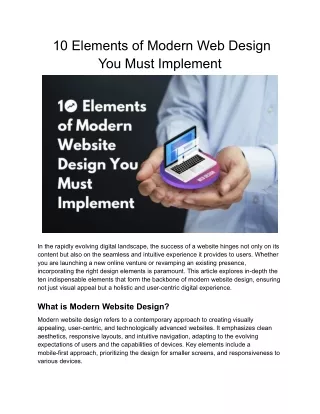 10 Elements of Modern Web Design You Must Implement