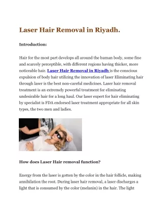 Laser Hair Removal in Riyadh