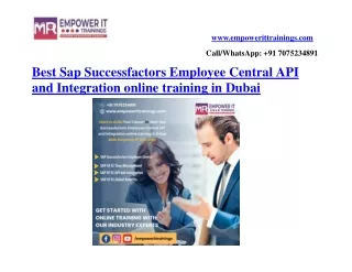 best sap successfactors employee central api and integration online training in dubai