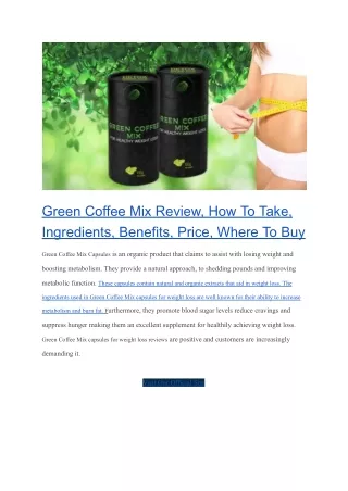 Green Coffee Mix side effects