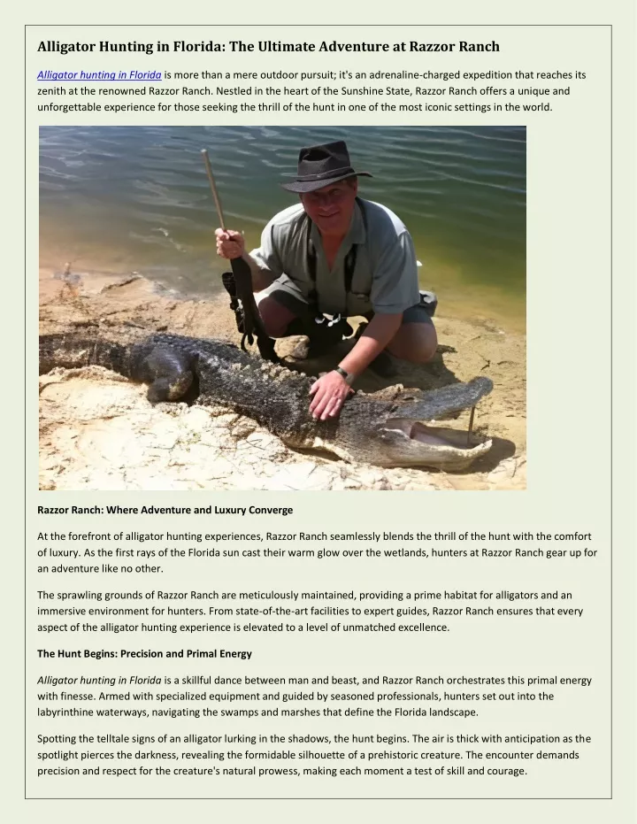 alligator hunting in florida the ultimate