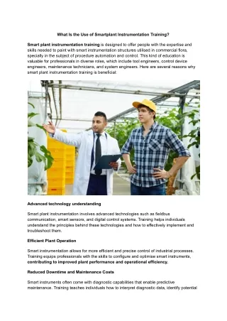 What Is the Use of Smartplant Instrumentation Training