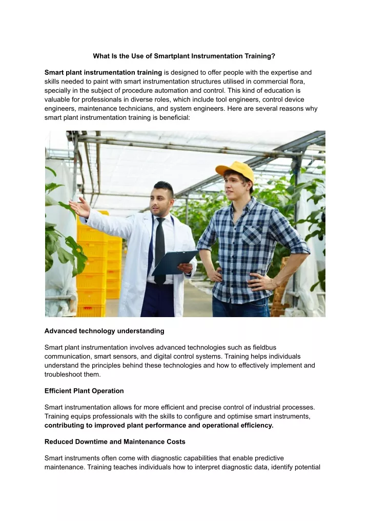 what is the use of smartplant instrumentation