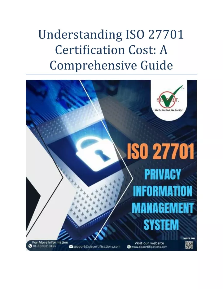 understanding iso 27701 certification cost