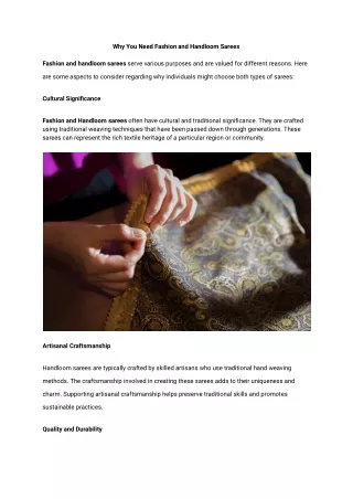 Fashion and handloom sarees