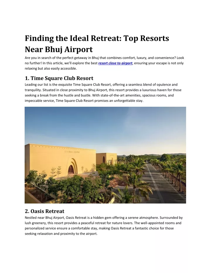 finding the ideal retreat top resorts near bhuj