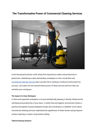 The Transformative Power of Commercial Cleaning Services (1)