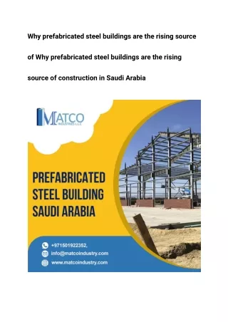 Why prefabricated steel buildings are the rising source of Why prefabricated steel buildings are the rising source of co