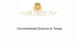 Uncontested Divorce In Texas