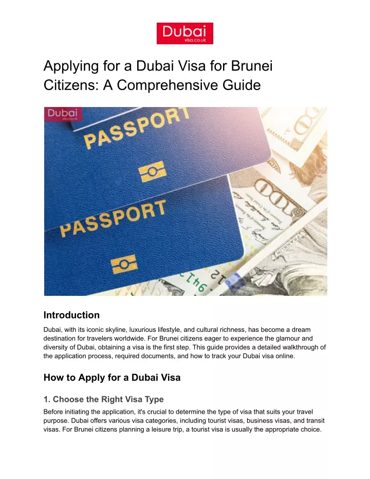 applying for a dubai visa for brunei citizens