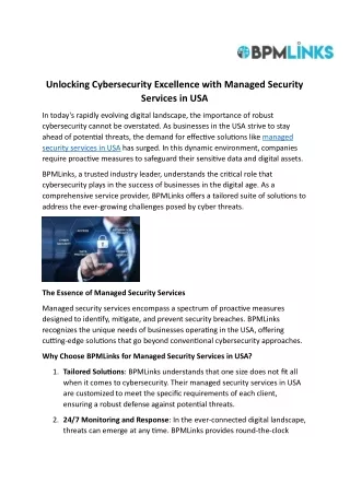 unlocking cybersecurity excellence with managed