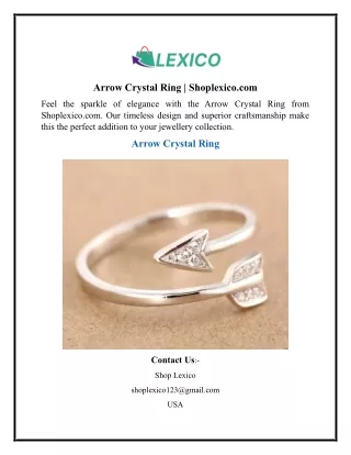 Arrow Crystal Ring  Shoplexico.com