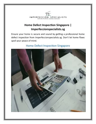 Home Defect Inspection Singapore  Imperfeccionspecialists.sg