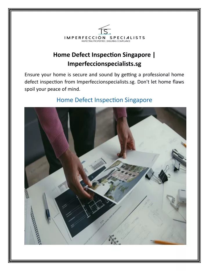 home defect inspection singapore