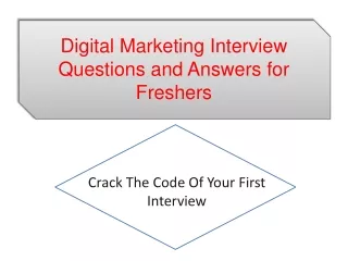 Digital Marketing Interview Questions and Answers for Freshers