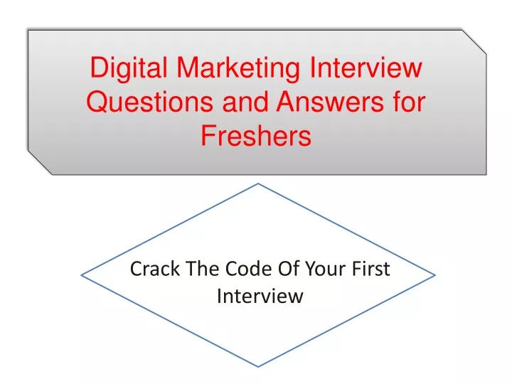digital marketing interview questions and answers for freshers
